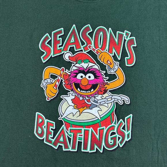 The Muppets Animal Shirt Mens XL Green Red Seasons Beatings Short Sleeve - Picture 3 of 9